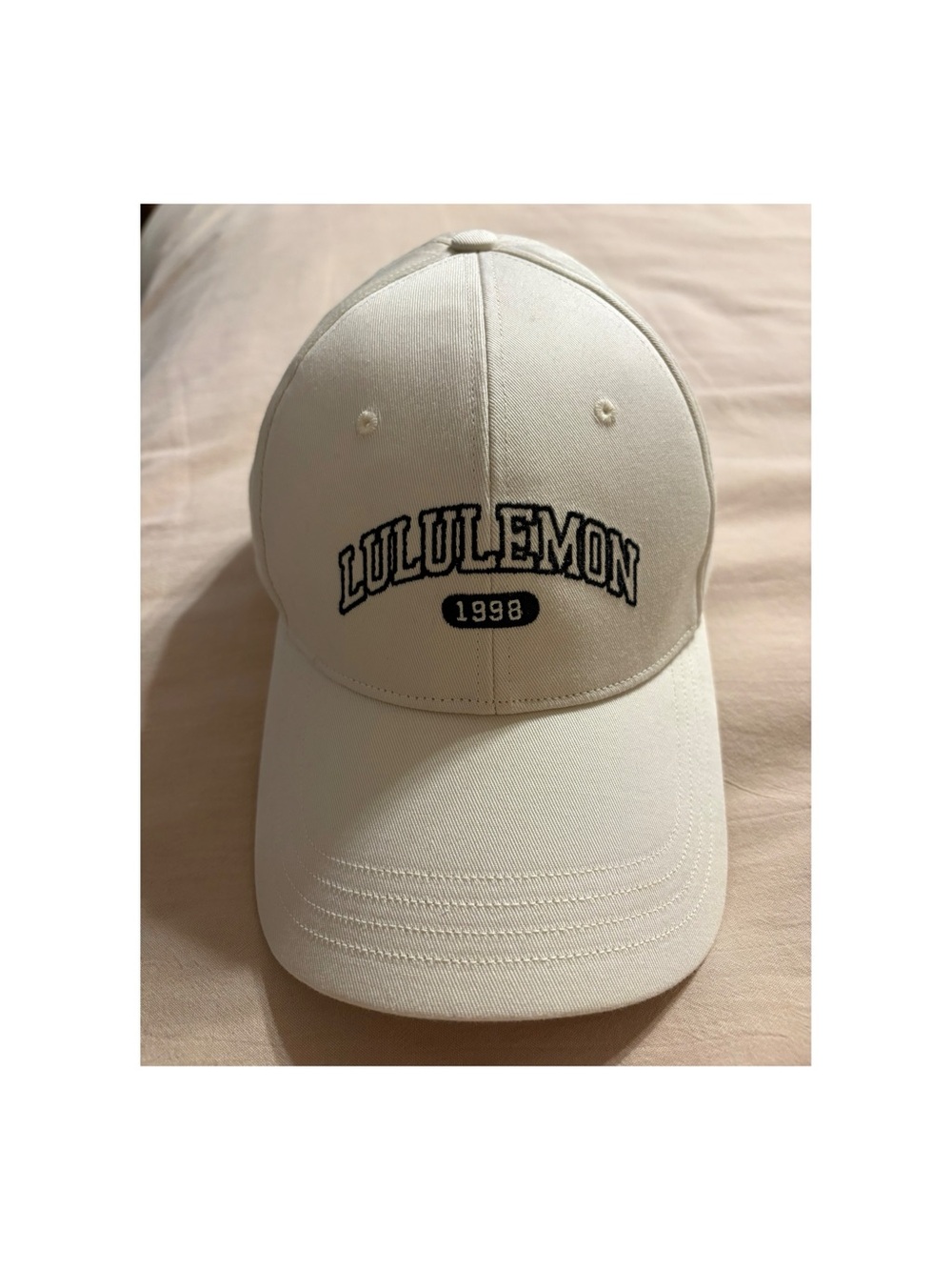 lululemon athletica White Baseball Cap with Black Embroidered Logo